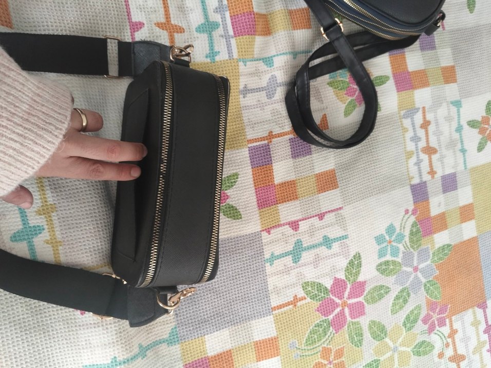 Siyah Yılan Desenli Deri Fermuarlı Kadın Çanta - Görsel 5