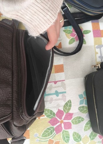 Bej Deri Tokalı Kadın Çapraz Çanta - Görsel 7