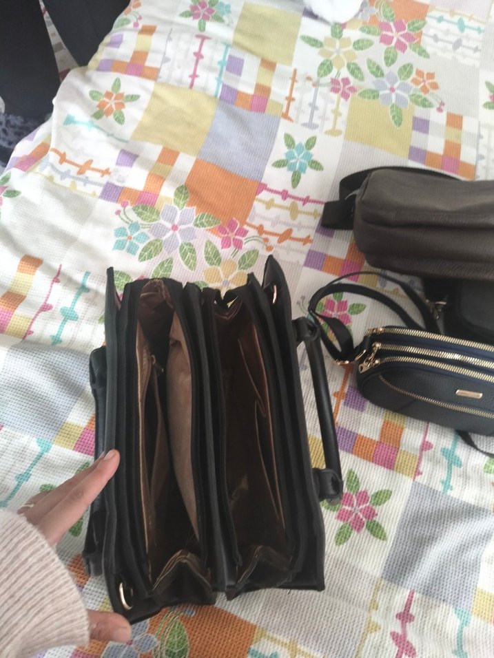 Kilitli Camel Deri Kadın Çanta - Görsel 4