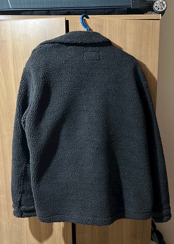 Pull and Bear Düğmeli Gri Midi Kadın Ceket
