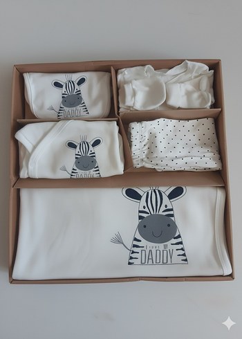 HelloBaby hellobaby Beyaz Zebra Desenli Hastane Seti