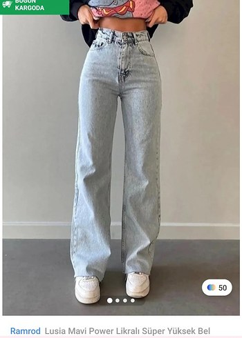 Ramrod Gri Yüksek Bel Bol Kesim Kadın Jean