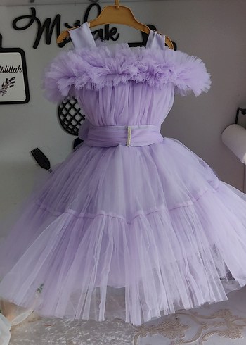 Diğer Lila Fırfırlı Strappy Bohem Elbise