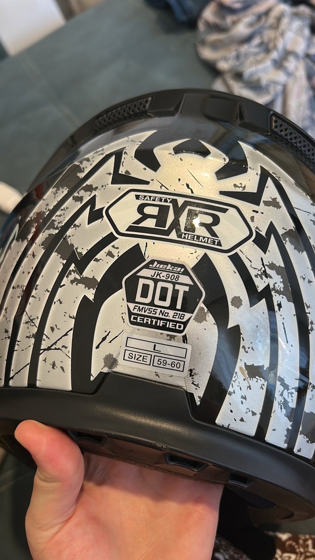 Koyu Pembe Baskılı Biker Motosiklet Kaskı - Görsel 5