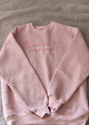 Pembe Kadın Sweatshirt, Yuvarlak Yaka, Rahat Kesim