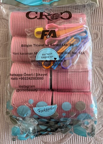 Pembe Mini Velcro Saç Rulosu Seti