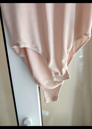 m Beden pembe Renk Pembe V Yaka Kısa Kollu Body