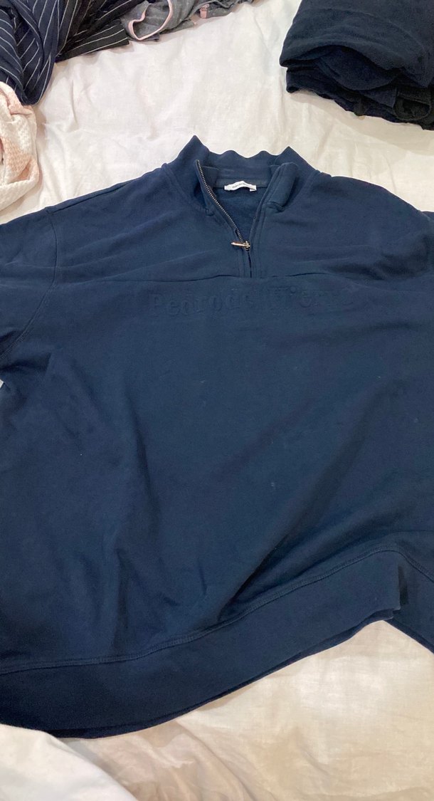 Erkek Lacivert Yarım Fermuarlı Polar Sweatshirt - Görsel 2