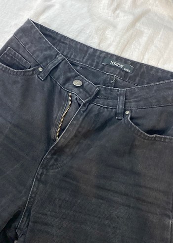 Siyah Salaş Midi Denim Kadın Jean - Görsel 2