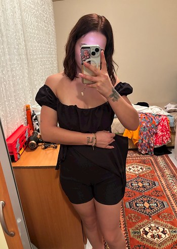 m Beden Siyah Straplez Mini Elbise