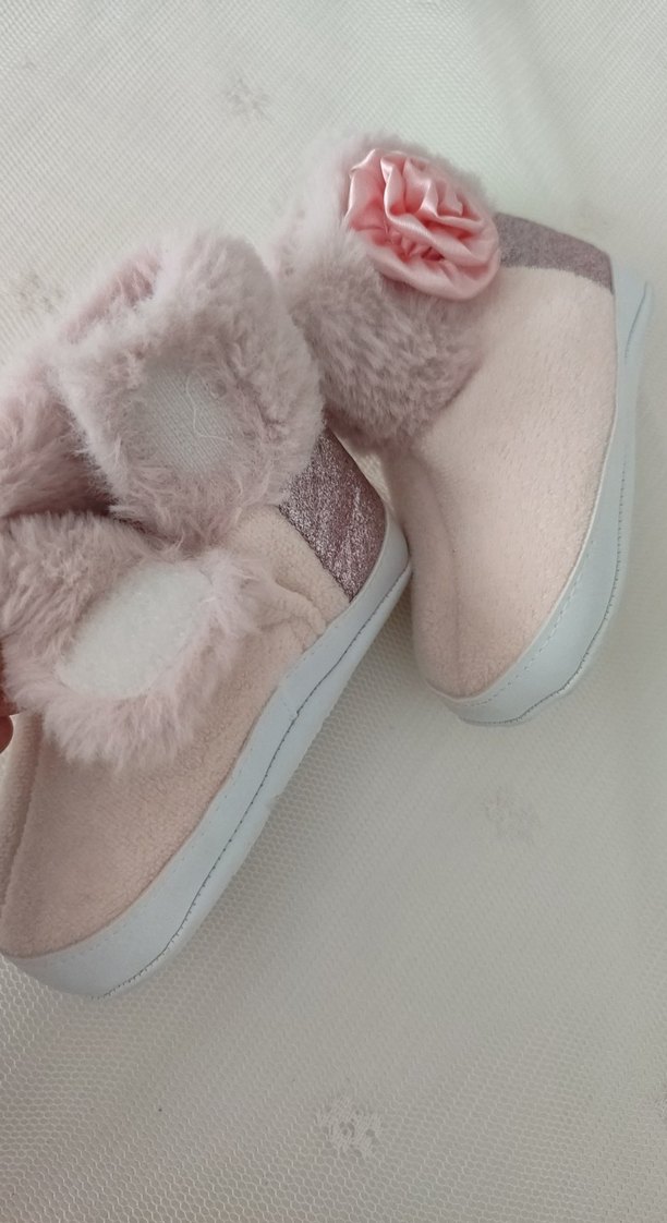 Cırt cırtlı pudra pembesi ilk adım ayakkabısı - Görsel 2