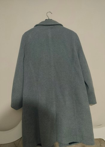 Gri Düğmeli Midi Kadın Kaban - Görsel 4