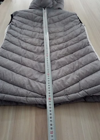 Gri Kapüşonlu Fermuarlı Kadın Yelek - Görsel 4