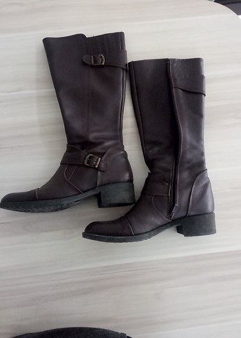 Kahverengi Deri Tokalı Dizüstü Bot - Görsel 2