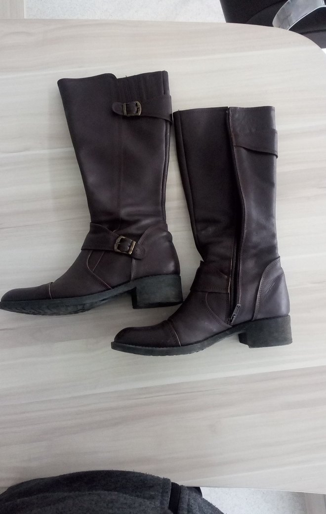 Kahverengi Deri Tokalı Dizüstü Bot - Görsel 2