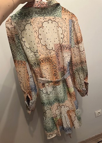 Diğer Batik Desenli Kadın Uzun Kollu Elbise