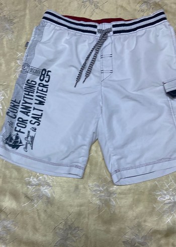 Beyaz Baskılı Erkek Deniz Şortu - Görsel 3