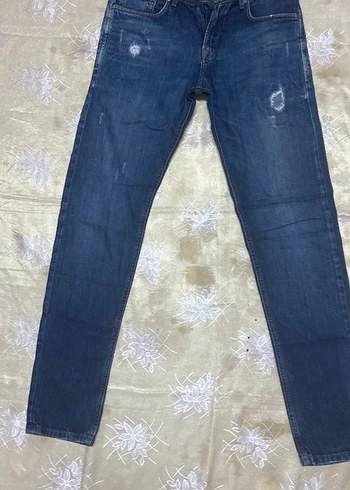 Mavi Rahat Kesim Erkek Denim Pantolon - Görsel 6