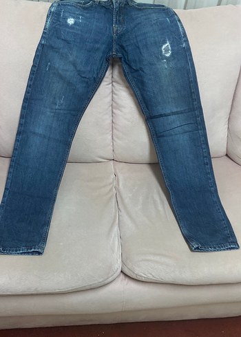 Mavi Rahat Kesim Erkek Denim Pantolon - Görsel 2