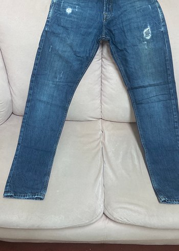 Mavi Rahat Kesim Erkek Denim Pantolon - Görsel 3