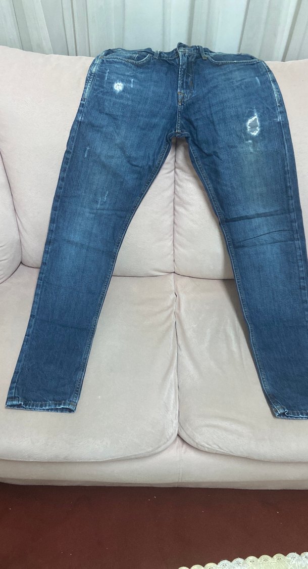 Mavi Rahat Kesim Erkek Denim Pantolon - Görsel 3