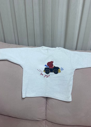 Beyaz Baskılı Erkek Çocuk Sweatshirt - Görsel 7