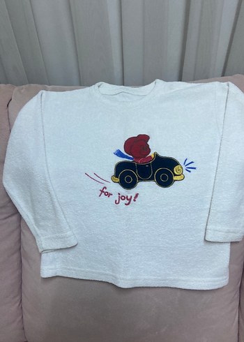 Beyaz Baskılı Erkek Çocuk Sweatshirt - Görsel 6