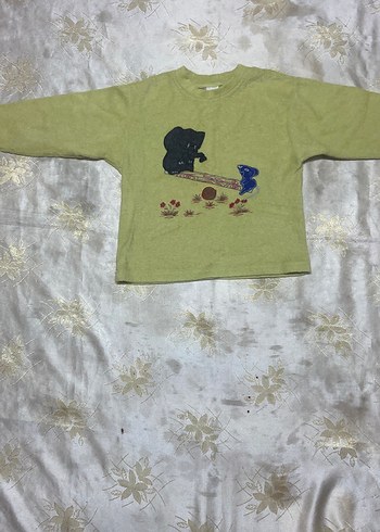 Erkek Çocuk Yeşil Baskılı Sweatshirt - Görsel 2