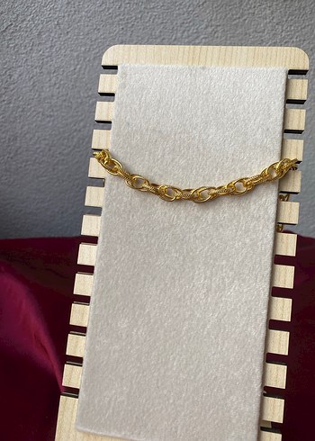 Beden altın Renk Çelik kalın zincir detaylı gold bileklik
