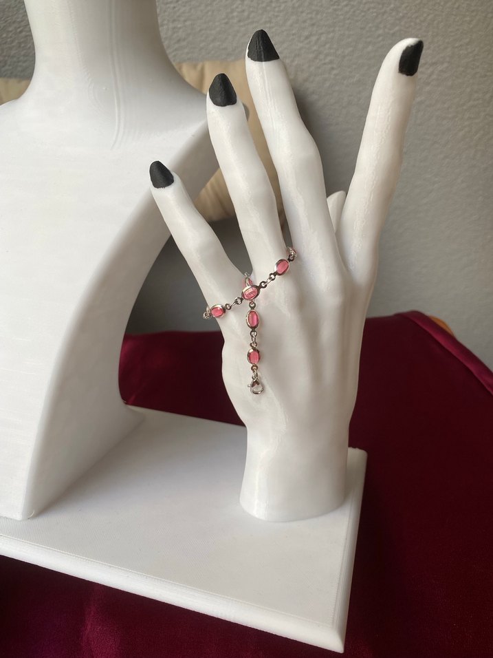 Çelik pembe oval detaylı gümüş bileklik - Görsel 3