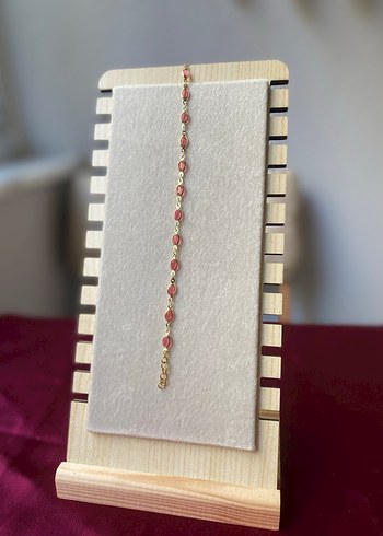 Çelik pembe oval detaylı gold bileklik - Görsel 14