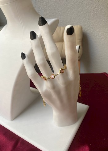 Çelik pembe kalp detaylı gold bileklik - Görsel 5