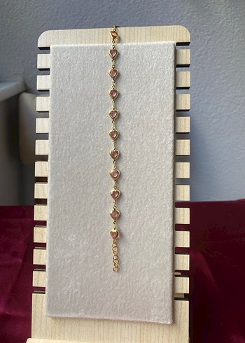 Çelik pembe kalp detaylı gold bileklik - Görsel 10