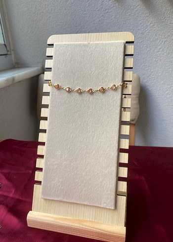 Çelik pembe kalp detaylı gold bileklik - Görsel 6