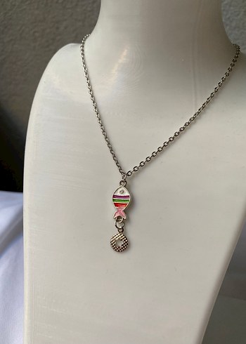 Balık detaylı gümüş kolye - Görsel 5