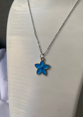 Çelik Çiçek detaylı gümüş kolye - Görsel 6