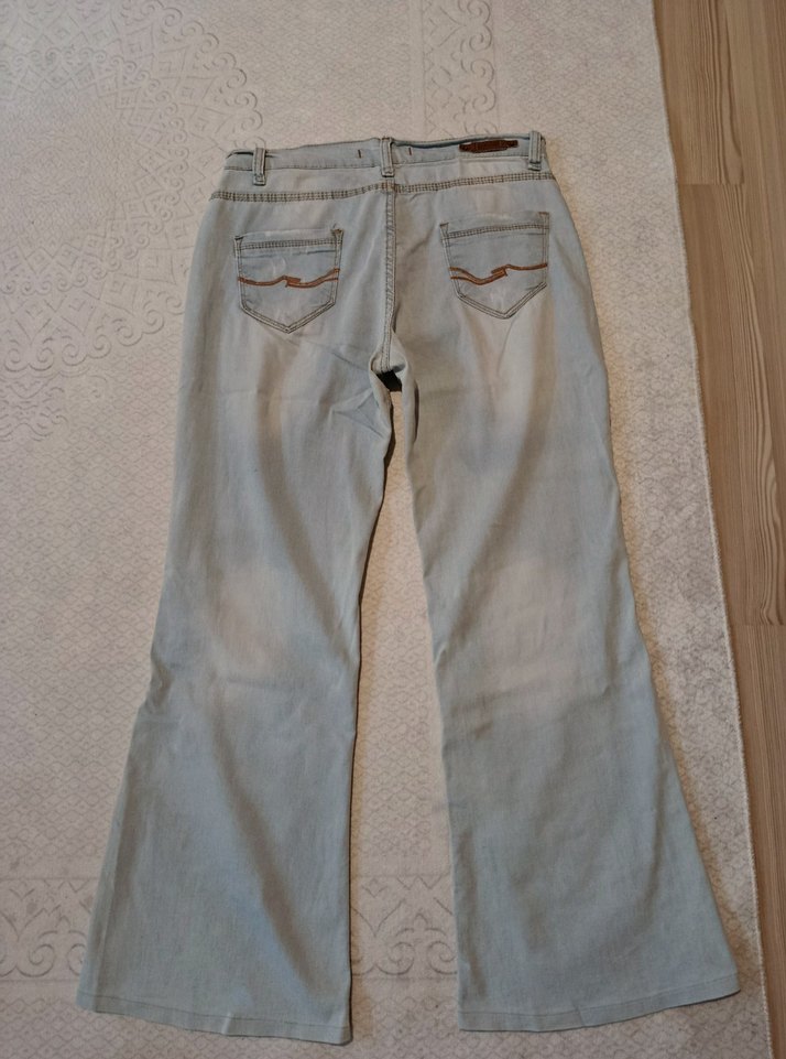 İspanyol Paça Vintage Kadın Kot Pantolon - Görsel 2