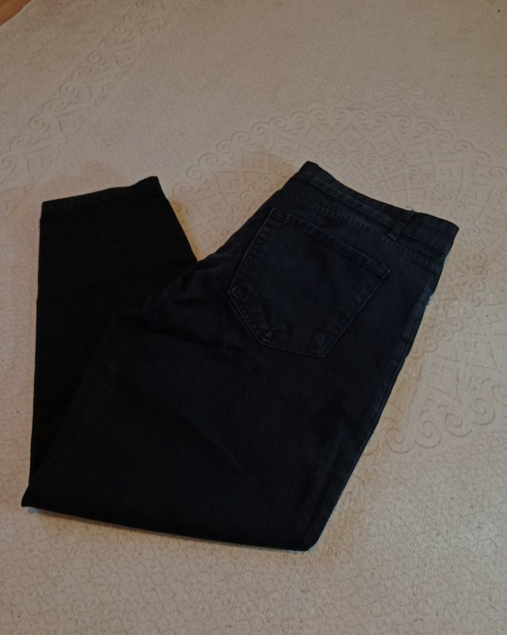 Düğmeli Siyah Erkek Denim Pantolon - Görsel 3