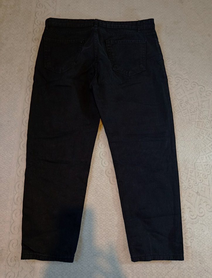 Düğmeli Siyah Erkek Denim Pantolon - Görsel 2