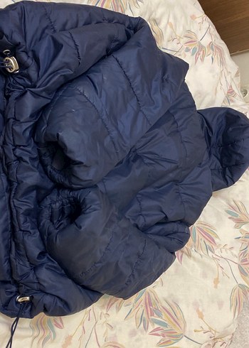 Kadın Lacivert Kapüşonlu Kısa mont - Görsel 5