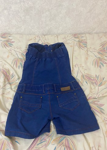 Düğmeli Straplez Mini Kot Tulum - Görsel 2