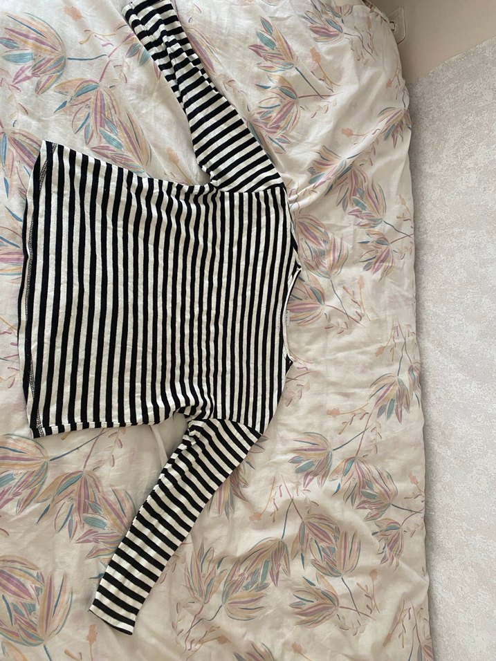 Kız Çocuk Gri Zebra Desenli Uzun Kollu Bluz - Görsel 2