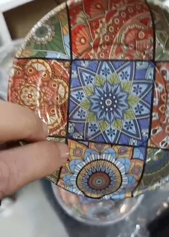 Renkli Bohem Desenli Tabak - Görsel 2