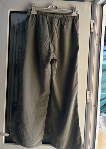 Gri Rahat Kesim Kadın Keten Pantolon - Görsel 3