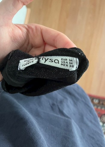 Siyah Drapeli Kolsuz Midi Elbise - Görsel 7