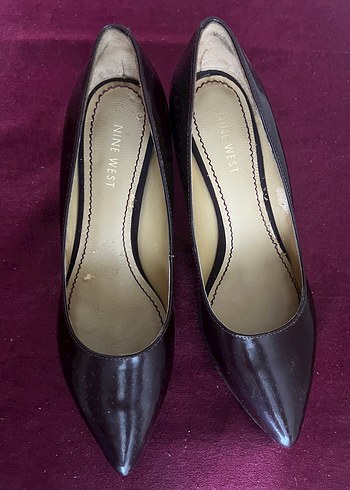 Nine west Bordo Deri Stiletto Topuklu Kadın Ayakkabı