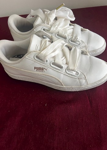 37 Beden Beyaz Puma Kadın Sneakers Velcro Bağcıklı