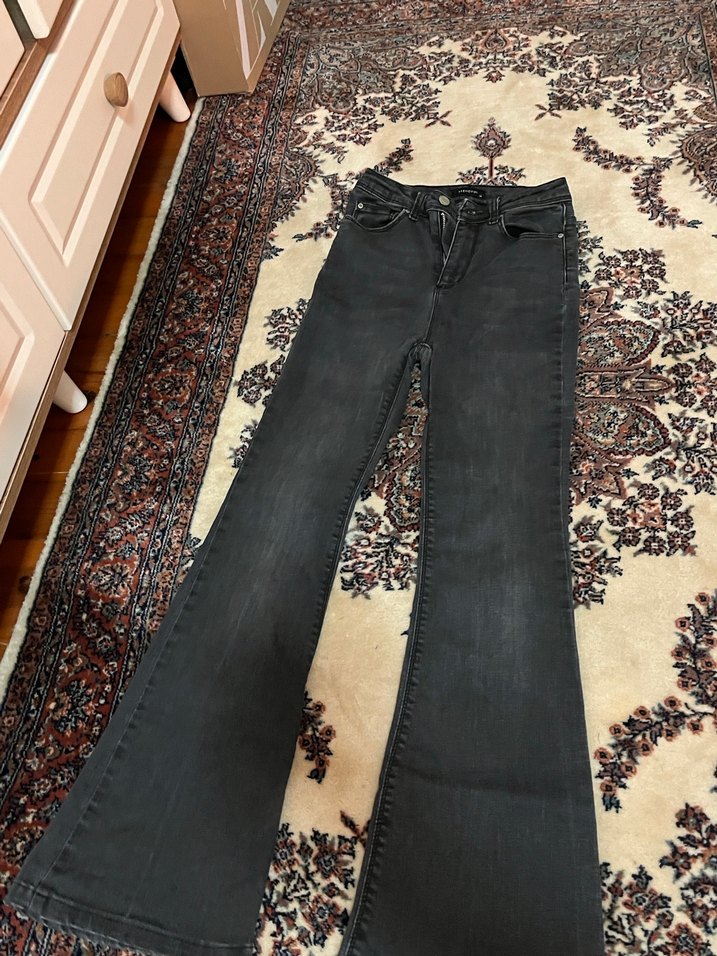 Gri ispanyol paça jean - Görsel 3