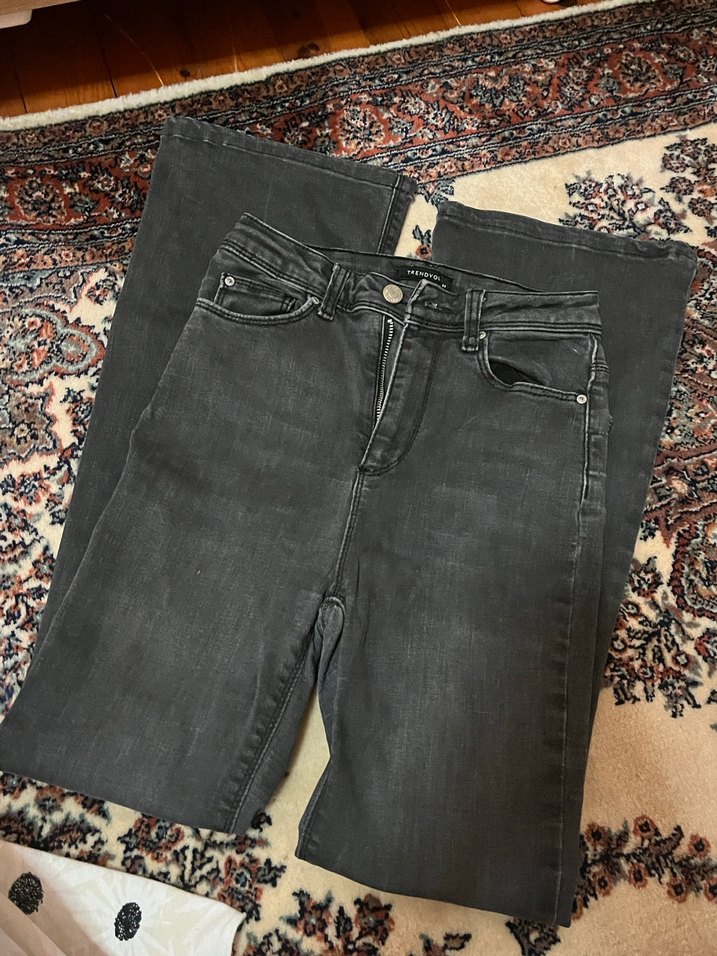 Gri ispanyol paça jean - Görsel 4