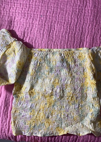 Balon kop marka yazlık çiçekli crop - Görsel 3